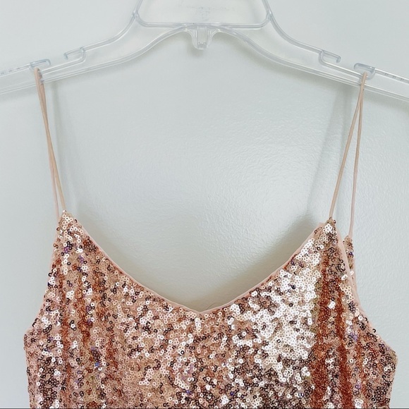 NBD x Revolve Mini Sequin Rose Gold Party Dress Size XS - Picture 5 of 11